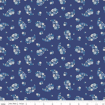 18" End of Bolt - SALE The Carnaby Collection Retro Indigo Portobello Paisley B 04775942 Riley Blake Floral Liberty Fabrics Quilting Cotton