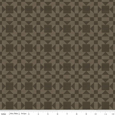 31" End of Bolt - SALE Barn Quilt Sister's Choice C11052 Brown - Riley Blake - Tone-on-Tone Printed Quilt Blocks - Quilting Cotton Fabric