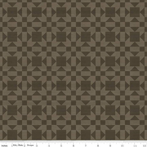 31" End of Bolt - SALE Barn Quilt Sister's Choice C11052 Brown - Riley Blake - Tone-on-Tone Printed Quilt Blocks - Quilting Cotton Fabric