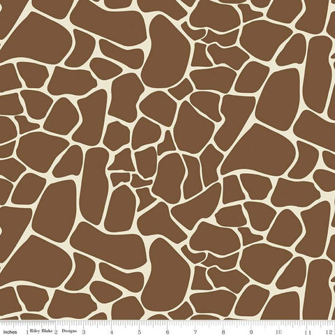 18" End of Bolt - SALE Animal Kingdom Giraffe C690 Brown - Riley Blake Designs - Animal Print - Quilting Cotton Fabric