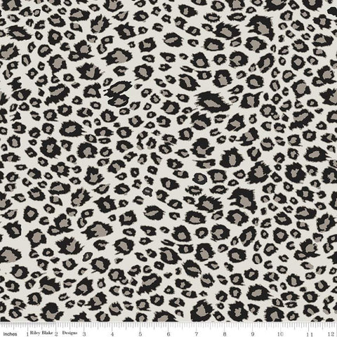 27" End of Bolt - SALE Animal Kingdom Leopard C695 Gray - Riley Blake Designs - Animal Print Spots - Quilting Cotton Fabric