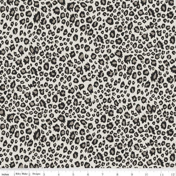 18" End of Bolt - Animal Kingdom Leopard Mini C696 Gray - Riley Blake Designs - Animal Print Spots - Quilting Cotton Fabric