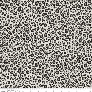 18" End of Bolt - Animal Kingdom Leopard Mini C696 Gray - Riley Blake Designs - Animal Print Spots - Quilting Cotton Fabric