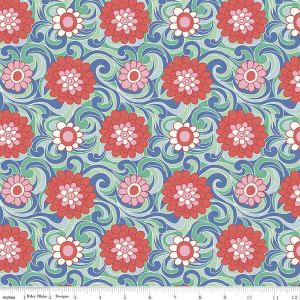 9" End of Bolt - The Carnaby Collection Behemian Brights Carnation Carnival C 04775951 - Riley Blake - Liberty Fabrics - Quilting Cotton