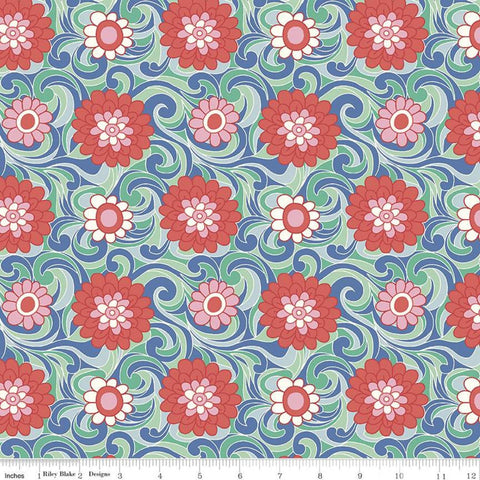 9" End of Bolt - The Carnaby Collection Behemian Brights Carnation Carnival C 04775951 - Riley Blake - Liberty Fabrics - Quilting Cotton