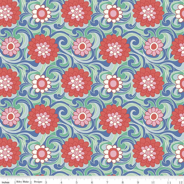 CLEARANCE The Carnaby Collection Behemian Brights Carnation Carnival C 04775951 - Riley Blake - Floral - Liberty Fabrics - Quilting Cotton