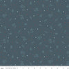 CLEARANCE 17" End of Bolt - Winterland Spruce C10711 Midnight - Riley Blake Designs - Pine Snowflakes Dots Blue  - Quilting Cotton Fabric