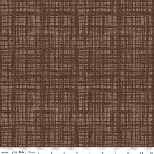 DEAL Texture C610 Chocolate - Riley Blake Designs - Sketched Tone-on-Tone Irregular Grid Brown - Quilting Cotton Fabric