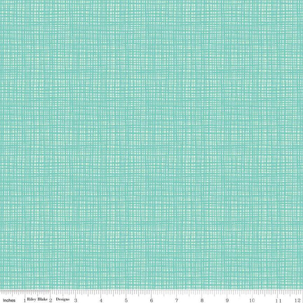 SALE Texture C610 Aqua by Riley Blake Designs - Sketched Tone-on-Tone Irregular Grid Blue - Quilting Cotton Fabric