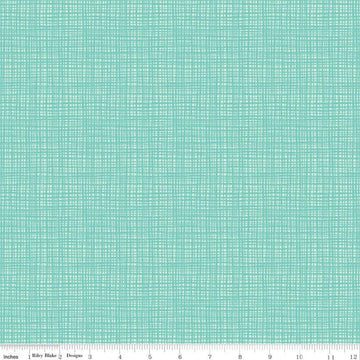 SALE Texture C610 Aqua - Riley Blake Designs - Sketched Tone-on-Tone Irregular Grid Blue - Quilting Cotton Fabric