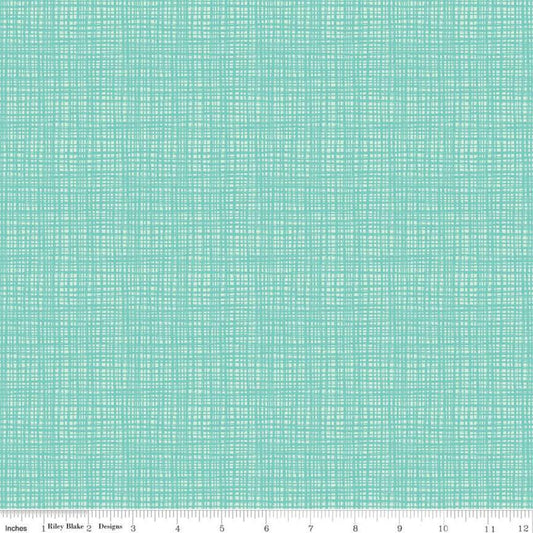 SALE Texture C610 Aqua - Riley Blake Designs - Sketched Tone-on-Tone Irregular Grid Blue - Quilting Cotton Fabric