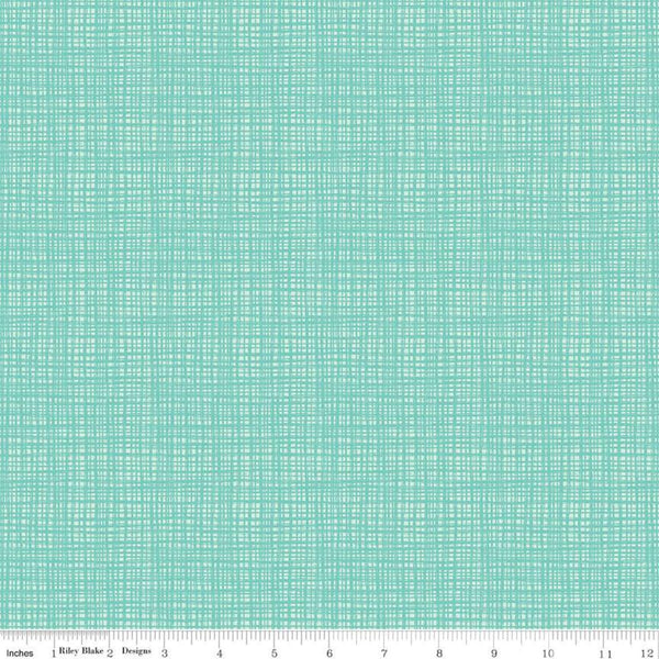 SALE Texture C610 Aqua by Riley Blake Designs - Sketched Tone-on-Tone Irregular Grid Blue - Quilting Cotton Fabric