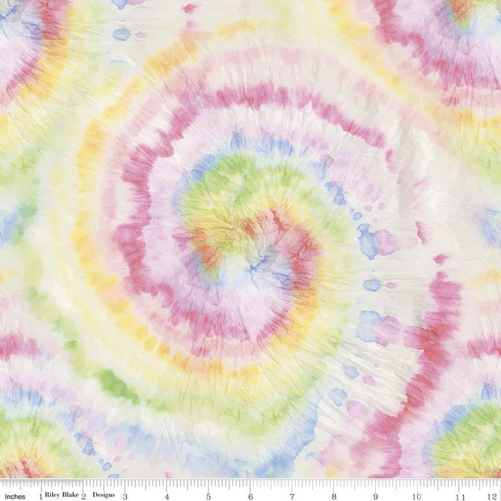 21" End of Bolt - CLEARANCE KNIT Tie Dye KD11230 Pastel - Riley Blake - Digitally Printed - Jersey KNIT Cotton Spandex Stretch Fabric