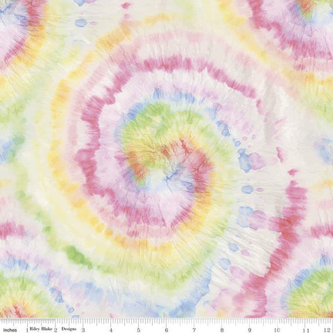 21" End of Bolt - CLEARANCE KNIT Tie Dye KD11230 Pastel - Riley Blake - Digitally Printed - Jersey KNIT Cotton Spandex Stretch Fabric