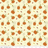 11" End of Bolt Piece - SALE Adel in Autumn Pumpkins C10821 Cream - Riley Blake Designs - Fall Pumpkin Leaves - Quilting Cotton Fabric