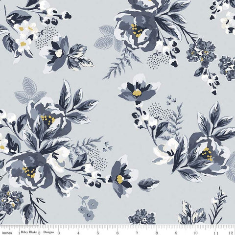 9" End of Bolt Piece - Gingham Foundry Main C11130 Mist - Riley Blake Designs - Floral Flowers - Quilting Cotton Fabric