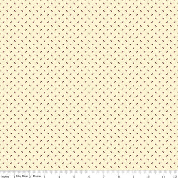 Fat Quarter End of Bolt - SALE Christmas at Buttermilk Acres Shirting Red Cream Geometric Fabric - C10906 - Riley Blake Quilting Cotton