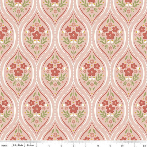 30" End of Bolt - SALE Primrose Hill Damask C11061 Blush - Riley Blake Designs - Floral Flowers - Quilting Cotton Fabric