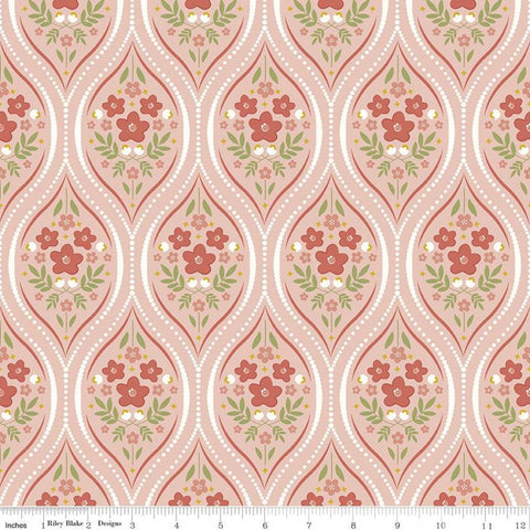 SALE Primrose Hill Damask C11061 Blush - Riley Blake Designs - Floral Flowers - Quilting Cotton Fabric