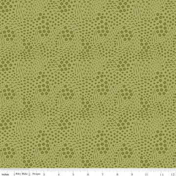 27" End of Bolt - SALE Primrose Hill Meadow C11064 Olive - Riley Blake Designs - Floral Flowers Tone-on-Tone - Quilting Cotton Fabric