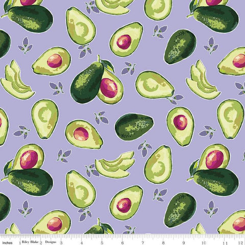 18" End of Bolt - CLEARANCE Lucy June Avocados C11223 Lilac - Riley Blake Designs - Purple - Quilting Cotton Fabric