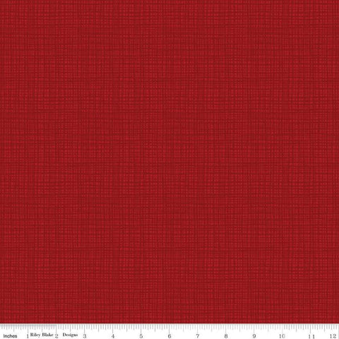 SALE Texture C610 Barn Red by Riley Blake Designs - Sketched Tone-on-Tone Irregular Grid - Quilting Cotton Fabric