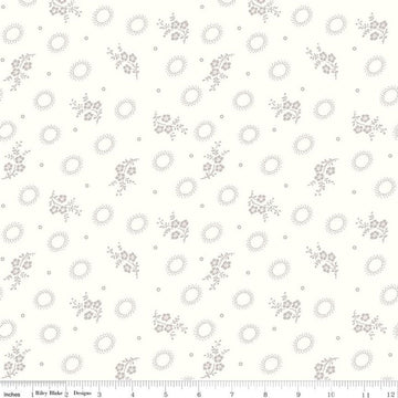 31" End of Bolt - DEAL Hush Hush Stem Gem C11160 - Riley Blake Designs - Low Volume Floral Flowers Dots Cream  - Quilting Cotton Fabric