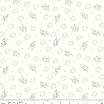 31" End of Bolt - SALE Hush Hush Stem Gem C11160 - Riley Blake Designs - Low Volume Floral Flowers Dots Cream  - Quilting Cotton Fabric