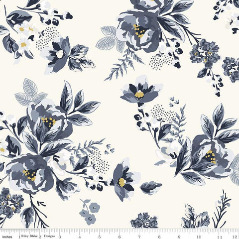 31" End of Bolt Piece - Gingham Foundry Main C11130 Cream - Riley Blake Designs - Floral Flowers - Quilting Cotton Fabric