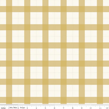 12" End of Bolt - Gingham Foundry Gingham C11132 Honey - Riley Blake Designs - Plaid Gold Cream - Quilting Cotton Fabric