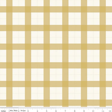 25" End of Bolt - Gingham Foundry Gingham C11132 Honey - Riley Blake Designs - Plaid Gold Cream - Quilting Cotton Fabric