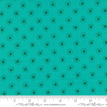 34" End of Bolt - SALE Jungle Paradise Sunny Day Dot 20789 Peacock - Moda Fabrics - Dots Suns Turquoise - Quilting Cotton Fabric