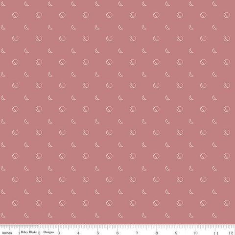 18" End of Bolt - SALE Beneath the Western Sky Moons C11196 Dark Pink - Riley Blake Designs - Outlined Moons Moon - Quilting Cotton Fabric