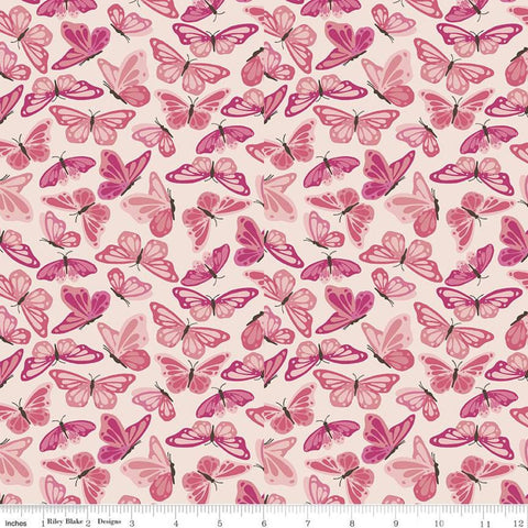 24" End of Bolt - SALE Hope in Bloom Wings of Hope C11022 Blush - Riley Blake Designs - Breast Cancer Butterflies Pink - Quilting Cotton