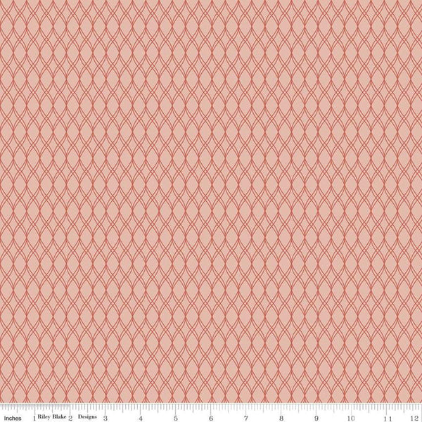 SALE Primrose Hill Garden Trellis C11063 Blush  - Riley Blake Designs - Geometric Helix Style - Quilting Cotton Fabric