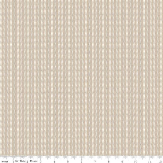 21" End of Bolt - DEAL Primrose Hill Field Rows C11066 Wheat - Riley Blake Designs - Striped Stripes Stripe - Quilting Cotton Fabric