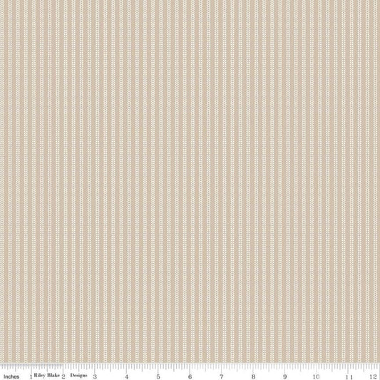 9" End of Bolt - SALE Primrose Hill Field Rows C11066 Wheat - Riley Blake Designs - Striped Stripes Stripe - Quilting Cotton Fabric