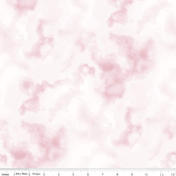 Fat Quarter End of Bolt - SALE Tie Dye Tonal CD11231 Tea Rose - Riley Blake - Abstract Tone-on-Tone Pink PRINTED - Quilting Cotton Fabric