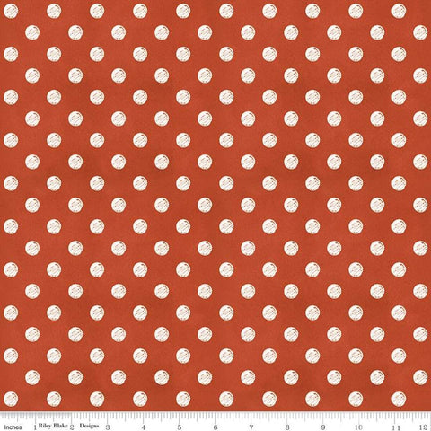 SALE Coffee Chalk Polka Dots C11032 Red - Riley Blake Designs - Chalk-Drawn Dots Dotted Dot - Quilting Cotton Fabric