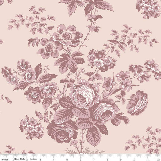 3-Yard Cut - SALE Exquisite WIDEBACK WB10709 Blush - Riley Blake Designs - 108" Floral Flowers Tonal Pink - Quilting Cotton Fabric