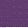 19" End of Bolt - Sparkler SC650 Eggplant SPARKLE - Riley Blake Designs - Plus Signs Gold SPARKLE Metallic Purple - Quilting Cotton Fabric