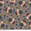 18" End of Bolt - SALE Sonnet Dusk Main C11290 Taupe - Riley Blake Designs - Floral Flowers - Quilting Cotton Fabric