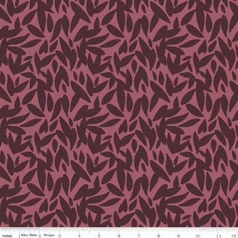 31" End of Bolt - SALE Sonnet Dusk Leaves C11293 Rose - Riley Blake Designs - Leaf - Quilting Cotton Fabric