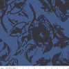 CLEARANCE 18" End of Bolt - Water Mark Main C11320 Blue - Riley Blake Designs - Floral Flowers - Quilting Cotton Fabric