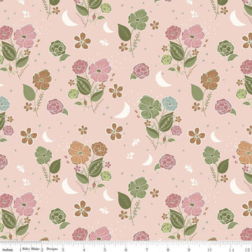 13" End of Bolt - SALE Beneath the Western Sky Main C11190 Pink - Riley Blake Designs - Floral Flowers - Quilting Cotton Fabric