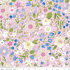 12" End of Bolt Little Brier Rose Floral SC11071 Pink SPARKLE - Riley Blake Designs - Flowers Antique Gold SPARKLE - Quilting Cotton Fabric