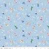 27" End of Bolt - Little Brier Rose Fairies SC11073 Blue SPARKLE - Riley Blake - Fairy Godmothers Antique SPARKLE - Quilting Cotton Fabric