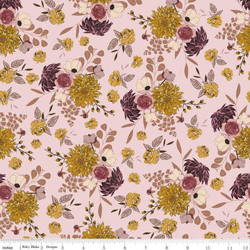 Fat Quarter End of Bolt - SALE Sonnet Dusk Main C11290 Pink - Riley Blake Designs - Floral Flowers - Quilting Cotton Fabric