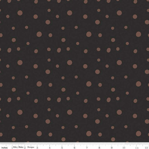 32" End of Bolt - CLEARANCE Sonnet Dusk Dots C11294 Charcoal - Riley Blake - Polka Dot Dotted - Quilting Cotton Fabric