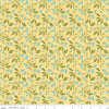 Fat Quarter End of Bolt - CLEARANCE Adel in Spring Leaves C11421 Buttercream - Riley Blake - Leaf Sprigs Yellow - Quilting Cotton Fabric